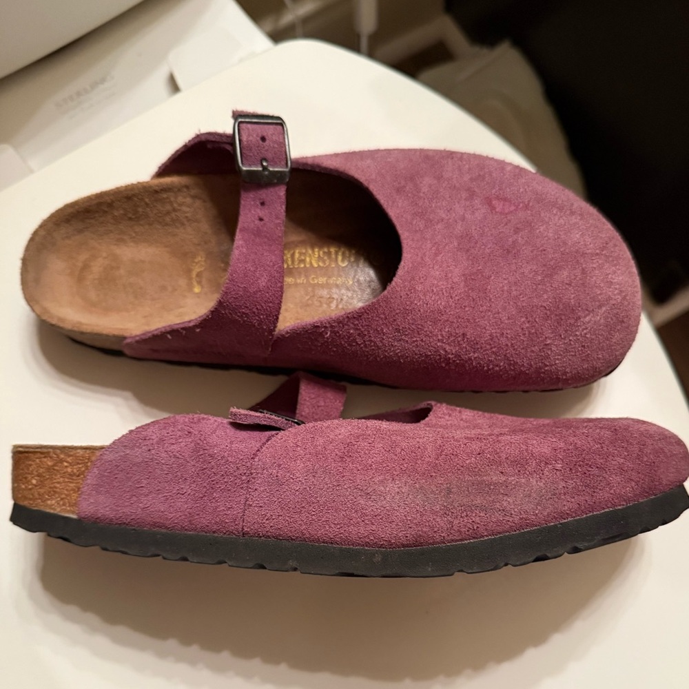 Birkenstock Rosemead Clogs Mary Jane Strap Purple Suede Women's Sz 38 7.5 - 8